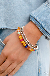 Bracelet Stretchy,Multi-Colored,Sets,Silver,Sunset Sightings,Standout Sensation Multi ✧ Stretch Bracelet