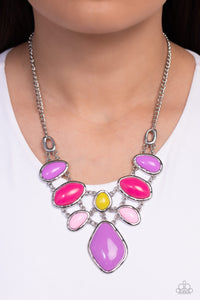 Light Pink,Multi-Colored,Necklace Short,Pink,Purple,Yellow,Dreamily Decked Out Multi ✧ Necklace