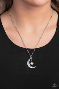 Favorite,Moon,Necklace Short,Silver,Stars,Yellow,Stellar Sway Yellow ✧ Moon & Star Necklace