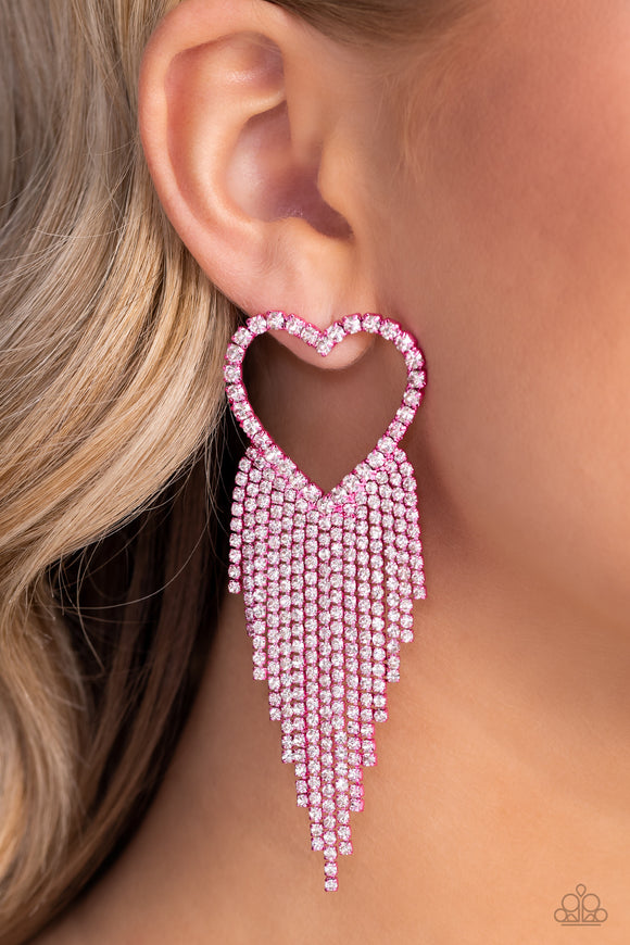 Sumptuous Sweethearts Pink ✧ Heart Post Earrings
