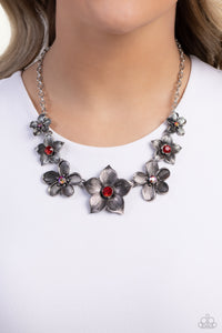 Iridescent,Multi-Colored,Necklace Short,Red,Free FLORAL Red ✧ Iridescent Necklace