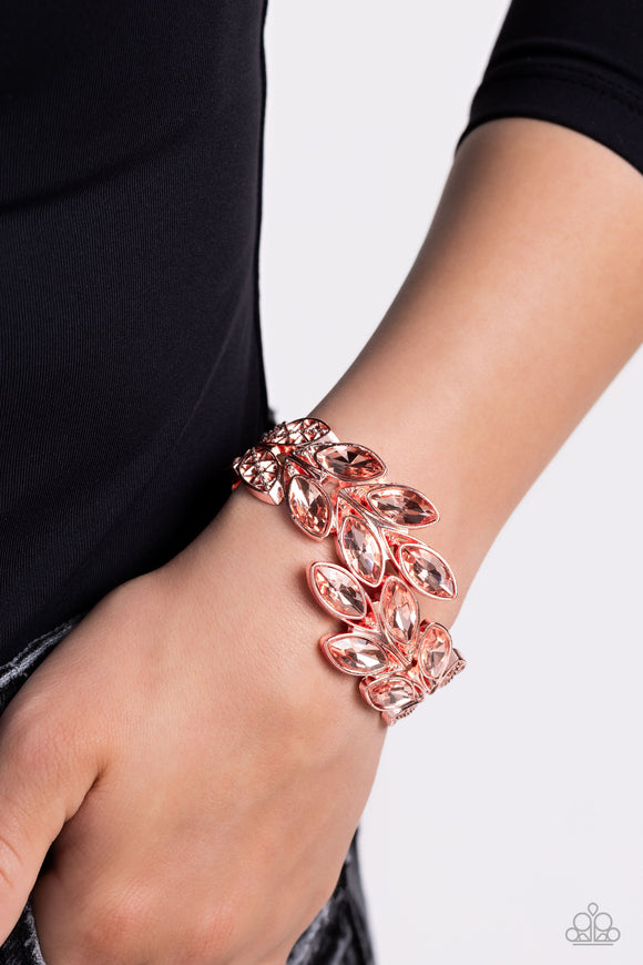 Luminous Laurels Copper ✧ Hinged Bracelet