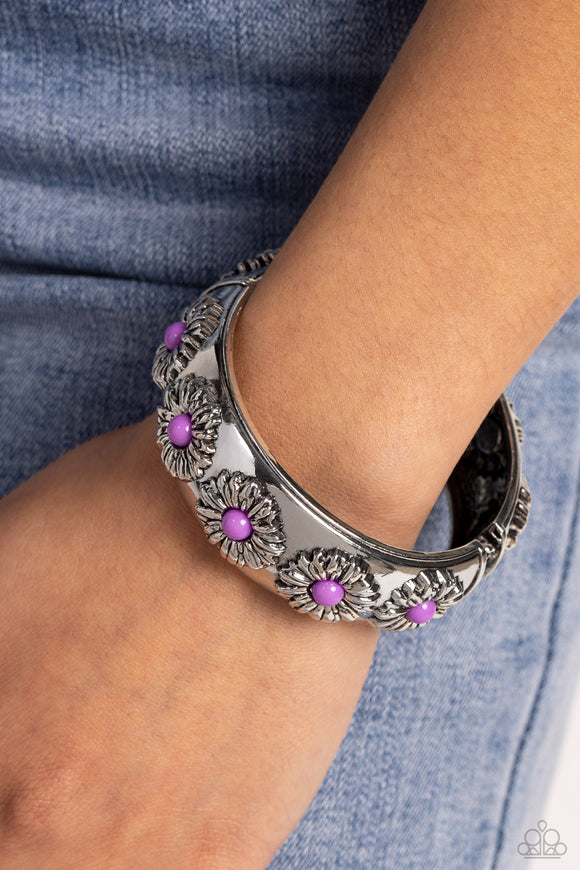 Taking FLORAL Purple ✧ Hinged Bracelet