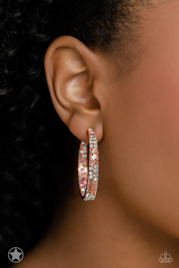 Glitzy by Association Copper ✧ Iridescent Hoop Earrings