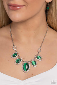 Cat's Eye,Green,Necklace Short,A BEAM Come True Green ✧ Cat's Eye Necklace