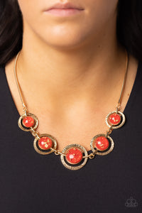 Gold,Necklace Short,Red,Sophisticated Showcase Red ✧ Necklace