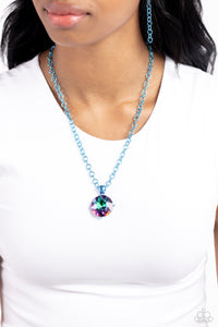 Blue,Necklace Short,UV Shimmer,Las Vegas DIP Blue ✧ Necklace