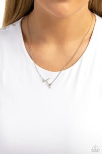 Initial,Necklace Short,White,INITIALLY Yours T - White ✧ Necklace