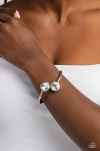 Bracelet Hinged,White,Daily Dazzle White ✧ Hinged Bracelet
