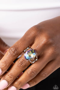 Multi-Colored,Ring Wide Back,UV Shimmer,Prismatically Pronged Multi ✧ UV Shimmer Ring