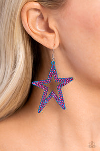 Blue,Earrings Fish Hook,Pink,Stars,Rockstar Energy Blue ✧ Star Earrings