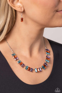 Blue,Multi-Colored,Necklace Short,Orange,Purple,Elite Emeralds Orange ✧ Necklace