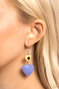 Earrings Fish Hook,Green,Hearts,Purple,Valentine's Day,Flirting with Fashion Green ✧ Heart Earrings