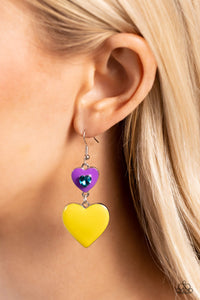Earrings Fish Hook,Hearts,Purple,Valentine's Day,Yellow,Flirting with Fashion Purple ✧ Heart Earrings