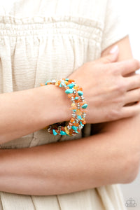 2023 Fall Preview Collection,Bracelet Coil,Multi-Colored,Orange,Turquoise,Yellow,Stacking Stones Orange ✧ Coil Bracelet