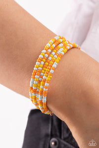 Blue,Bracelet Coil,Bracelet Seed Bead,Orange,Yellow,Coiled Candy Yellow ✧ Coil Bracelet