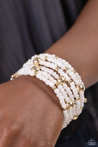 Bracelet Coil,Gold,White,Refined Retrograde Gold ✧ Coil Bracelet