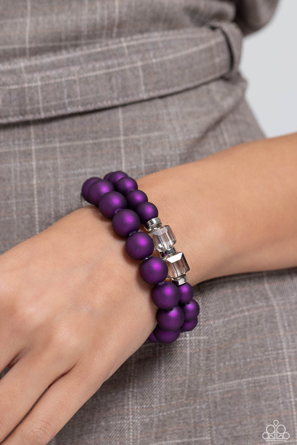 Shopaholic Showdown Purple ✧ Stretch Bracelet