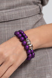 Shopaholic Showdown Purple ✧ Stretch Bracelet