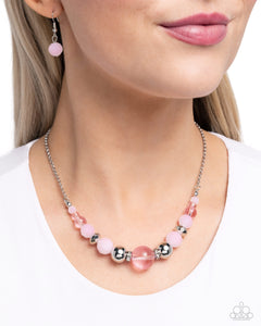 Light Pink,Necklace Short,Pink,Disco Date Pink ✧ Necklace