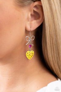 Earrings Fish Hook,Hearts,Multi-Colored,Pink,Valentine's Day,Yellow,BOW Away Zone Yellow ✧ Heart Earrings