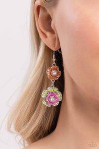 Earrings Fish Hook,Green,Multi-Colored,Orange,Pink,Intricate Impression Multi ✧ Earrings