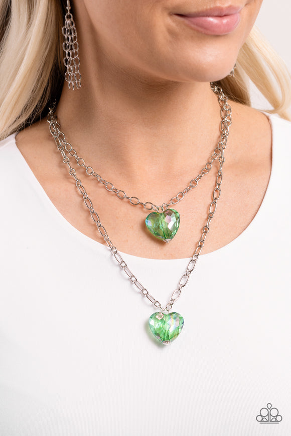 Layered Love Green ✧ Heart Necklace