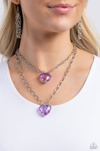 Hearts,Necklace Short,Purple,Valentine's Day,Layered Love Purple ✧ Heart Necklace