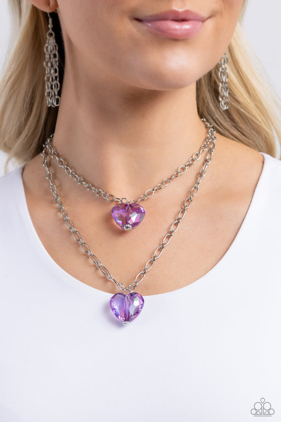 Layered Love Purple ✧ Heart Necklace