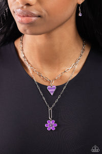 Hearts,Necklace Medium,Necklace Short,Purple,Childhood Charms Purple ✧ Heart Necklace
