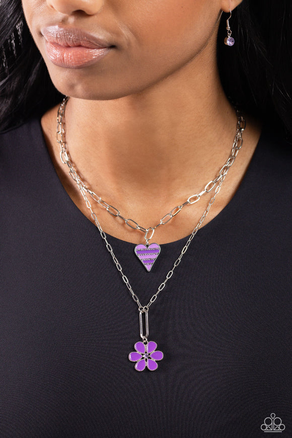 Childhood Charms Purple ✧ Heart Necklace