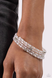 Bracelet Coil,Silver,White,Dreamy Debut White ✧ Coil Bracelet