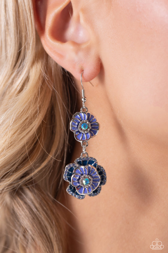 Intricate Impression Blue ✧ Iridescent Earrings