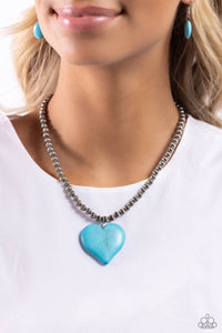 Blue,Hearts,Necklace Short,Turquoise,Valentine's Day,Picturesque Pairing Blue ✧ Heart Necklace
