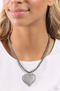 Gray,Hearts,Necklace Short,Silver,Valentine's Day,Picturesque Pairing Silver ✧ Heart Necklace