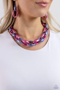 Blue,Multi-Colored,Necklace Acrylic,Necklace Short,Pink,Purple,Statement Season Multi ✧ Necklace