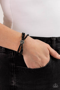 Black,Bracelet Stretchy,Gunmetal,Twisted Theme Black ✧ Stretch Bracelet