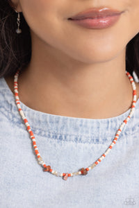 Brown,Necklace Seed Bead,Necklace Short,Orange,Sets,White,Naturally Notorious Orange ✧ Necklace