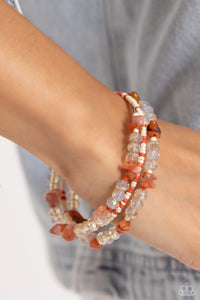 Bracelet Coil,Brown,Orange,Sets,White,Notoriously Nuanced Orange ✧ Coil Bracelet
