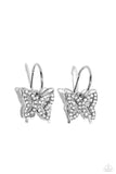 Lyrical Layers White ✧ Butterfly Hoop Earrings