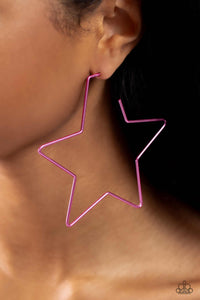 Earrings Hoop,Pink,Stars,Starstruck Secret Pink ✧ Hoop Star Earrings