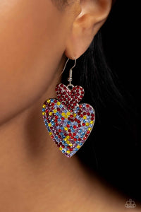 Earrings Fish Hook,Hearts,Multi-Colored,Red,Valentine's Day,Flirting Flourish Red ✧ Heart Earrings