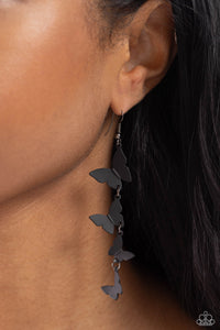 Black,Butterfly,Earrings Fish Hook,Favorite,Haphazard Headliner Black ✧ Butterfly Earrings