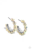 Floral Focus White ✧ Iridescent Hoop Earrings