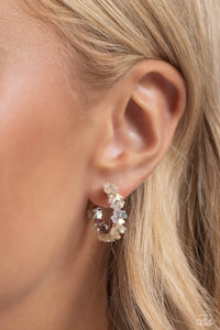 Earrings Hoop,Iridescent,White,Floral Focus White ✧ Iridescent Hoop Earrings