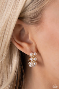 Earrings Hoop,Gold,White,White Collar Wardrobe Gold ✧ Hoop Earrings