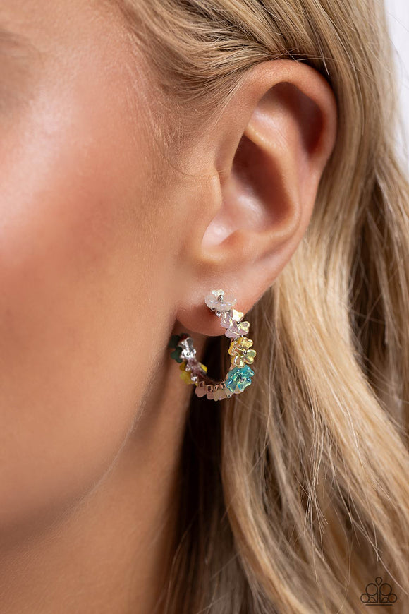 Floral Focus Multi ✧ Hoop Iridescent Earrings