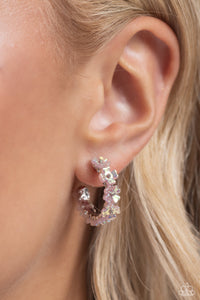 Earrings Hoop,Iridescent,Light Pink,Pink,Floral Focus Pink ✧ Iridescent Hoop Earrings