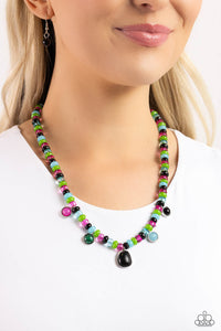 Black,Green,Multi-Colored,Necklace Short,Purple,Turquoise,Colorfully California Black ✧ Necklace