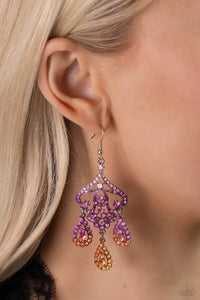 Earrings Fish Hook,Multi-Colored,Pink,Purple,Chandelier Command Multi ✧ Earrings